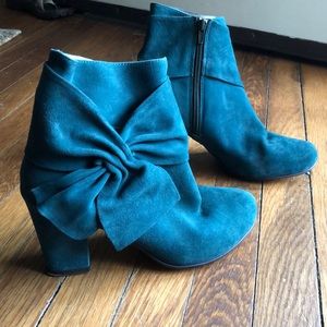 Anthropologie- 9.5 Teal ankle boots by ALL BLACK